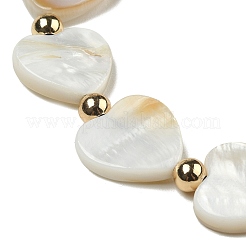 3Pcs 3 Style Cross Star Heart Natural Freshwater Shell Braided Bead Bracelets&nbsp;BJEW-TA00382