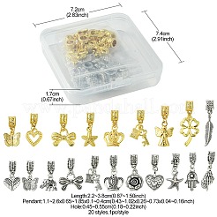 20Pcs 20 Styles Tibetan Style Alloy European Dangle Charms&nbsp;FIND-FS0002-02