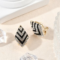 Brass Rhinestone Stud Earrings&nbsp;EJEW-P301-02G
