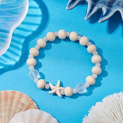 3 Pcs Synthetic Turquoise & Wood & Glass Beaded Stretch Bracelets for Boys Girls&nbsp;BJEW-JB11127