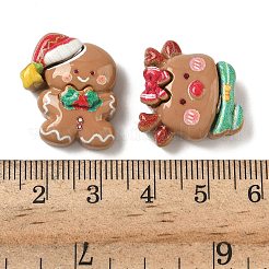 Apples & Tree & Deer Christmas Theme Opaque Resin Cabochons&nbsp;RESI-B037-07