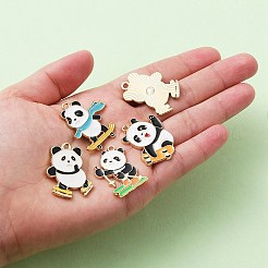 10Pcs 5 Style Rack Plating Alloy Enamel Pendants&nbsp;ENAM-YW0003-59