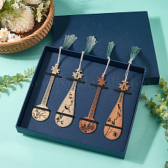 4Pcs Wooden Pipa Bookmarks&nbsp;AJEW-WH20020-235