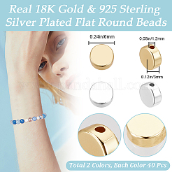 80Pcs 2 Colors Rack Plating Brass Beads&nbsp;KK-BBC0027-38
