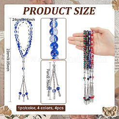4Pcs 4 Colors Prayer Rosary Bracelets&nbsp;BJEW-PH0004-62