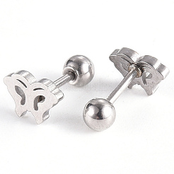 Tarnish Resistant 201 Stainless Steel Barbell Cartilage Earrings&nbsp;EJEW-R147-16