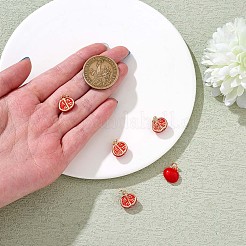 5 Pieces Pomegranate Charm Pendant Enamel Fruit Charm Imitation Fruit Pendant for Jewelry Keychain Necklace Earring Making Crafts&nbsp;JX381A