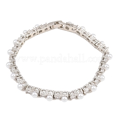 Brass Pave Clear Cubic Zirconia Tennis Bracelets for Women&nbsp;KK-CBA68DA-08P