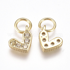 Brass Micro Pave Cubic Zirconia Charms&nbsp;ZIRC-F111-08G-04