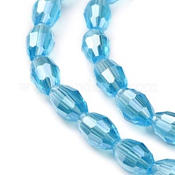 Electroplate Glass Beads Strands&nbsp;GC6X9MMC20Y-AB