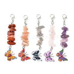 5Pcs Butterfly Alloy Enamel Pendant Decorations&nbsp;HJEW-JM04162
