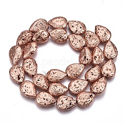 Electroplated Natural Lava Rock Bead Strands&nbsp;G-T131-87RG