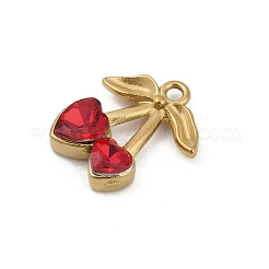 304 Stainless Steel Glass Charms&nbsp;STAS-D366-06B-G