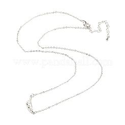 Pea Shaped Plastic Imitation Pearl Pendant Necklace with Brass Cable Chains&nbsp;LS-NJEW-F316-01P