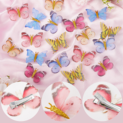 18Pcs 6 Styles Cloth Butterfly Alligator Hair Clip&nbsp;OHAR-GF0001-39