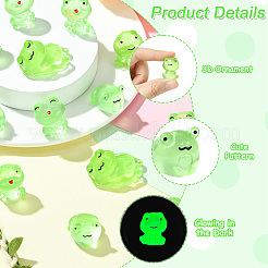 30Pcs 6 Styles Luminous Resin Frog Display Decoration&nbsp;DJEW-CJ0001-14