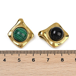 Synthetic Malachite/Opalite/Natural Black Onyx(Dyed and Heated) Pendants&nbsp;STAS-Q350-20G