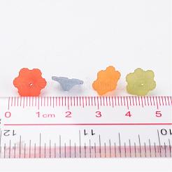 Mixed Color Transparent Frosted Acrylic Flower Bead Caps&nbsp;X-PL561M
