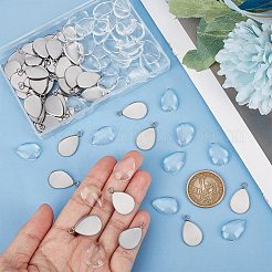 50Pcs 304 Stainless Steel Pendant Cabochon Settings&nbsp;STAS-UN0042-64