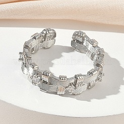Brass Micro Pave Cubic Zirconia Cuff Open Rings&nbsp;RJEW-C163-13P