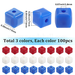 300Pcs 3 Colors Opaque Acrylic Beads&nbsp;MACR-SC0002-01