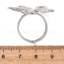 304 Stainless Steel Cuff Open Rings for Women&nbsp;RJEW-C162-01A-P