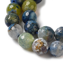 Dyed & Heated Natural Fire Crackle Agate Beads Strands&nbsp;G-P539-B01-02