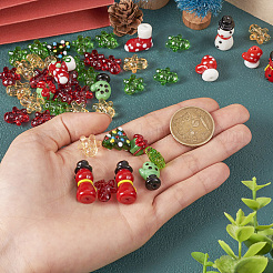 44pcs 10 style Christmas Handmade Lampwork Beads&nbsp;LAMP-TA0001-16