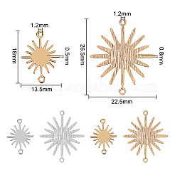 32Pcs 4 Styles Brass Solar Eclipse Links Connectors&nbsp;KK-DR0001-10