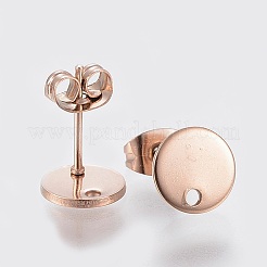 Ion Plating(IP) 304 Stainless Steel Stud Earring Findings&nbsp;X-STAS-K184-01-02RG