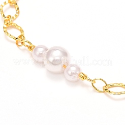 Handmade CCB Plastic Imitation Pearl Beaded Necklace for Girl Women&nbsp;NJEW-JN03656