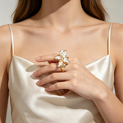 Alloy Enamel Cuff Open Rings for Women&nbsp;WG41D5A-01