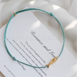 Adjustable Brass Fish Braided Bead Anklets&nbsp;WGBBA61-01