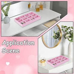 2Pcs 12 Grids Rectangle Velvet Display Trays&nbsp;ODIS-SP0001-18A