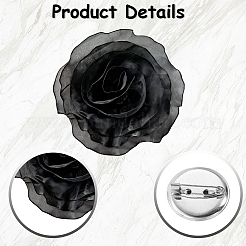 1Pc Flower Polyester Brooches&nbsp;JEWB-CN0001-08B