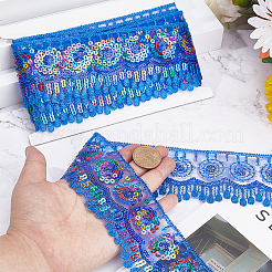 4~4.5M Ethnic Style Polyester Lace Trim with Colorful Paillette&nbsp;OCOR-GF0002-39C