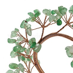 Natural Green Aventurine Chips Love Heart Tree Decorations&nbsp;DJEW-P017-B03