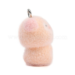 Flocky Opaque Pig Resin Pendants&nbsp;LS-RESI-S026-01P-C