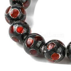 Handmade Silver Sand Lampwork Beads Strands&nbsp;LAMP-A003-01C