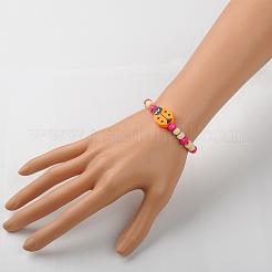 Stretchy Wood Bracelets for Kids&nbsp;X-BJEW-JB01265