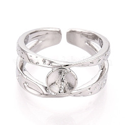 Brass Cuff Ring Settings&nbsp;KK-T076-39G