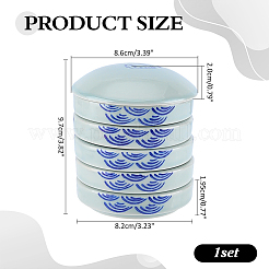 Fish Pattern Ceramic Watercolor Palette with Lid&nbsp;AJEW-WH0817-036
