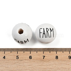 Spray Painted Wood European Beads&nbsp;WOOD-F017-09A