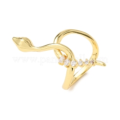 Brass Micro Pave Clear Cubic Zirconia Finger Rings&nbsp;RJEW-D349-02C-G