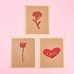 3 Sets Kraft Paper Greeting Cards&nbsp;AJEW-FS0001-27C