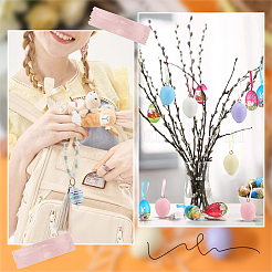10Pcs 5 Colors Easter Theme Spray Painted Wood Pendants&nbsp;WOOD-SC0001-64