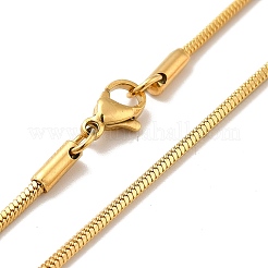 Ion Plating(IP) 304 Stainless Steel Square Snake Chain Necklaces&nbsp;STAS-A066-07-01G