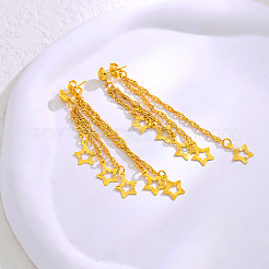 Brass Star Tassel Stud Earrings&nbsp;CV0679