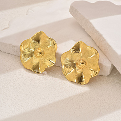 Exaggerated Brass Lotus Flower Stud Earrings&nbsp;CA7944