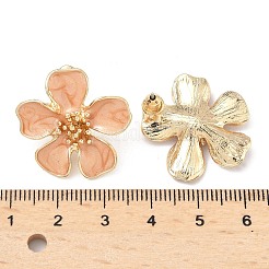 Flower Alloy Enamel Stud Earrings&nbsp;EJEW-P310-01G-03